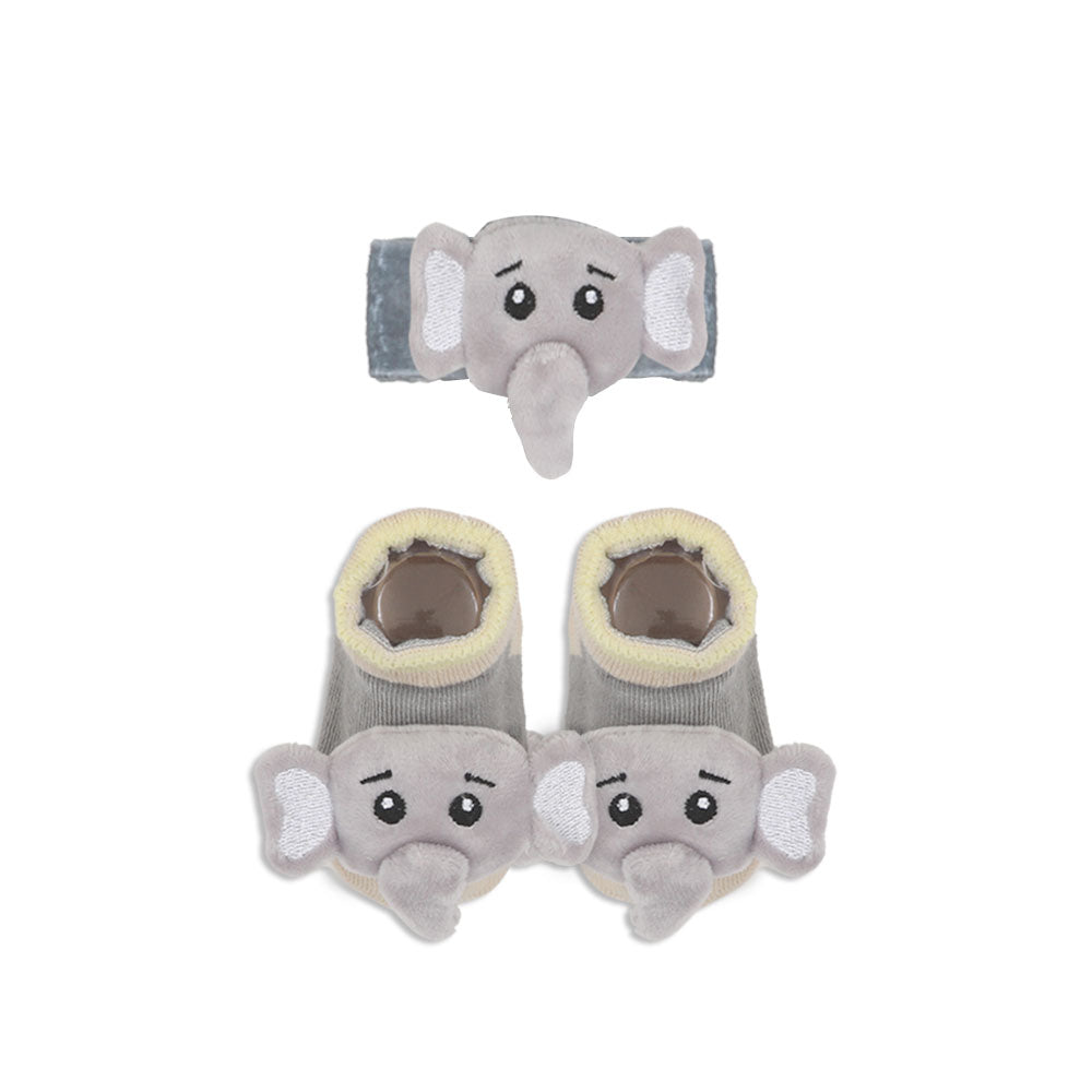 BOOTIES & WRIST BAND GREY BABY ELEPHANT