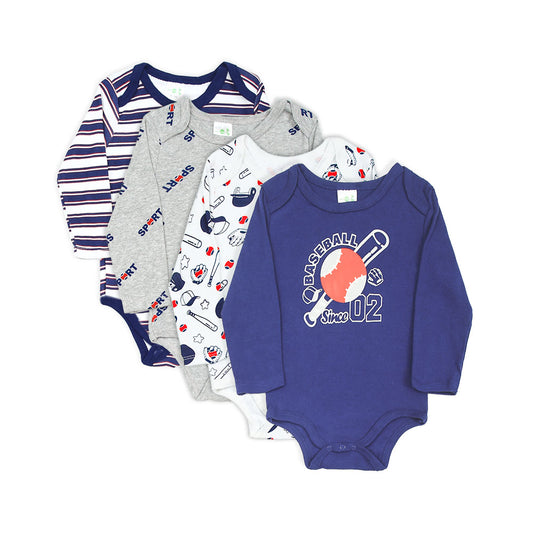 BOY BODY SUIT PK-4 FULL SLEEVE MULTI COLOR