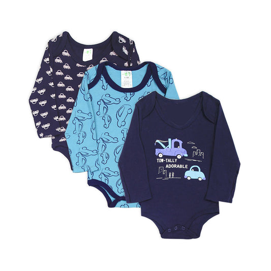 BOY BODY SUIT PK-3 FULL SLEEVE CARS