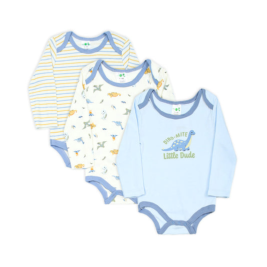 BOY BODY SUIT PK-3 FULL SLEEVE LITTLE DUDE