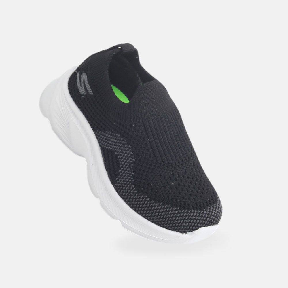 BOY JOGGER BLACK KNITTED SLIP-ON