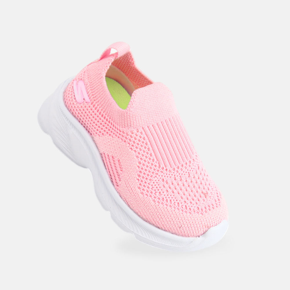 GIRL JOGGER PINK KNITTED SLIP-ON