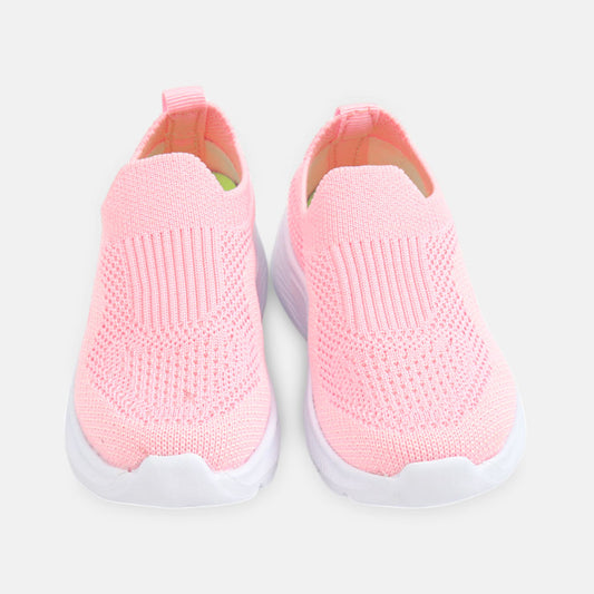 GIRL JOGGER PINK KNITTED SLIP-ON