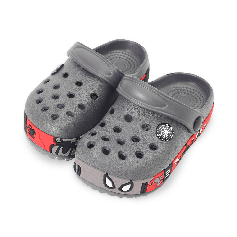BOY CROCS GREY SPIDERMAN