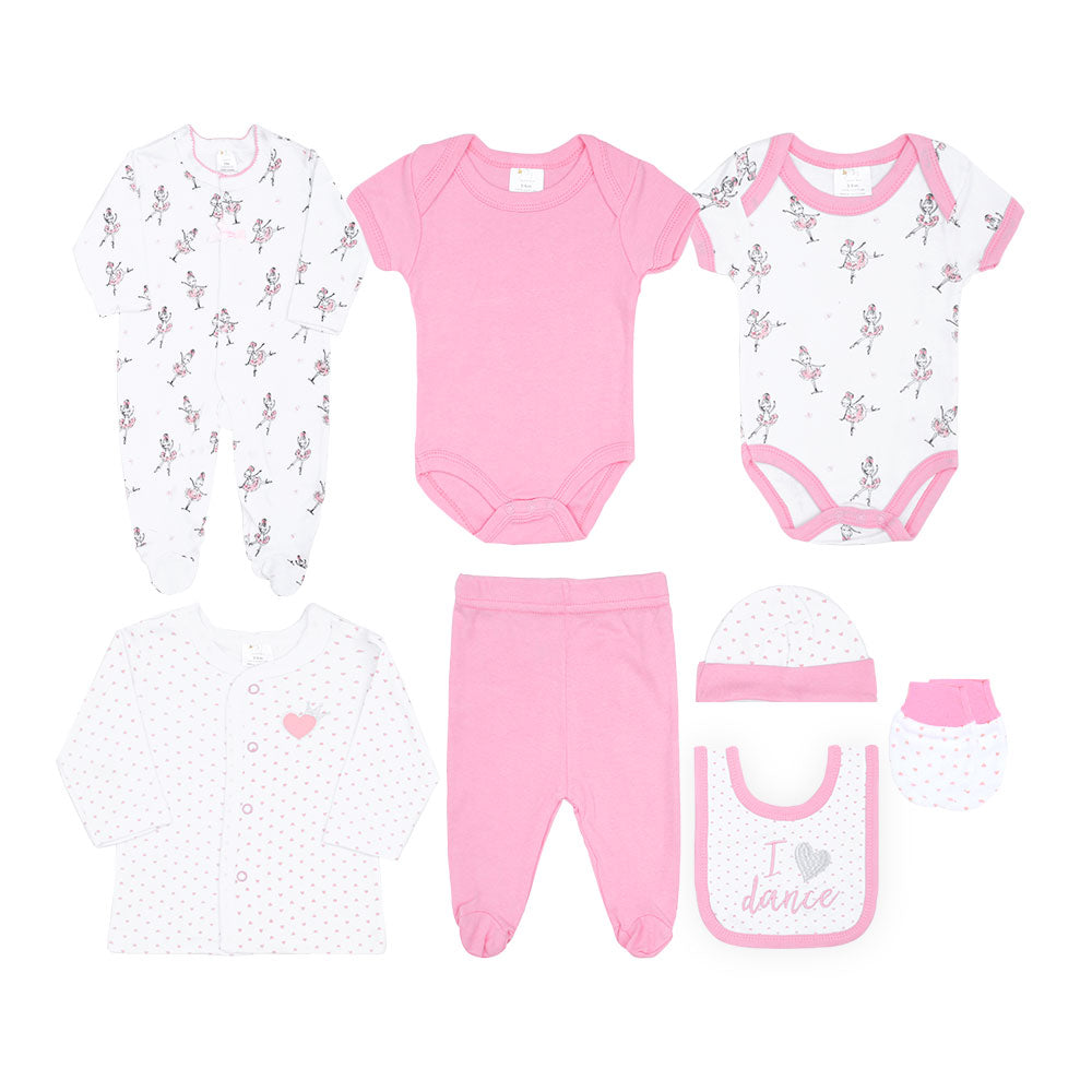 BABY GIRL GIFT SET PINK & WHITE I LOVE DANCE