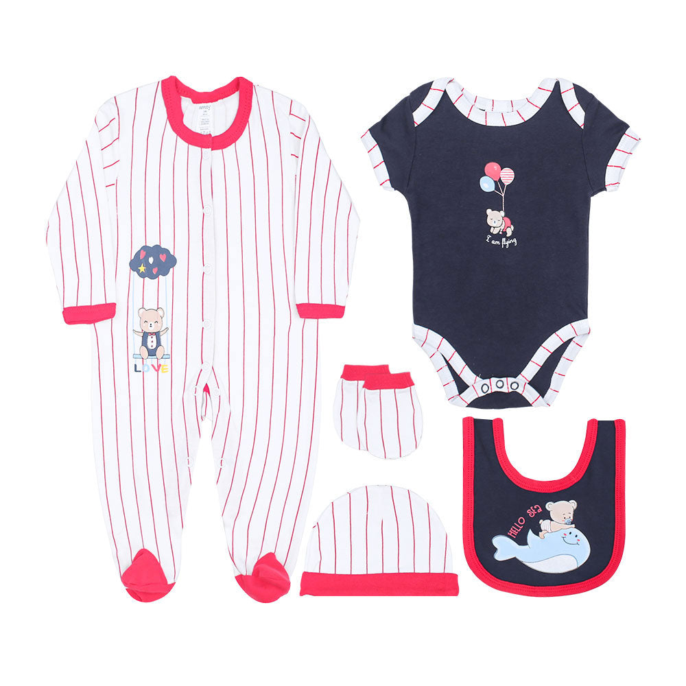 BABY BOY GIFT SET NAVY BLUE HELLO SEA I'M FLYING