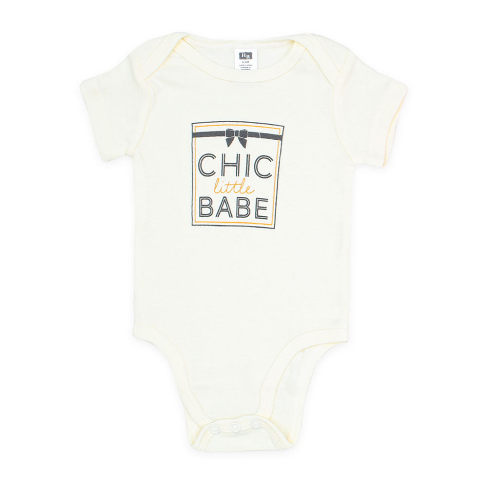 BABY GIRL GIFT SET PK-4 PALE CHIC LITTLE BABE PRINTED
