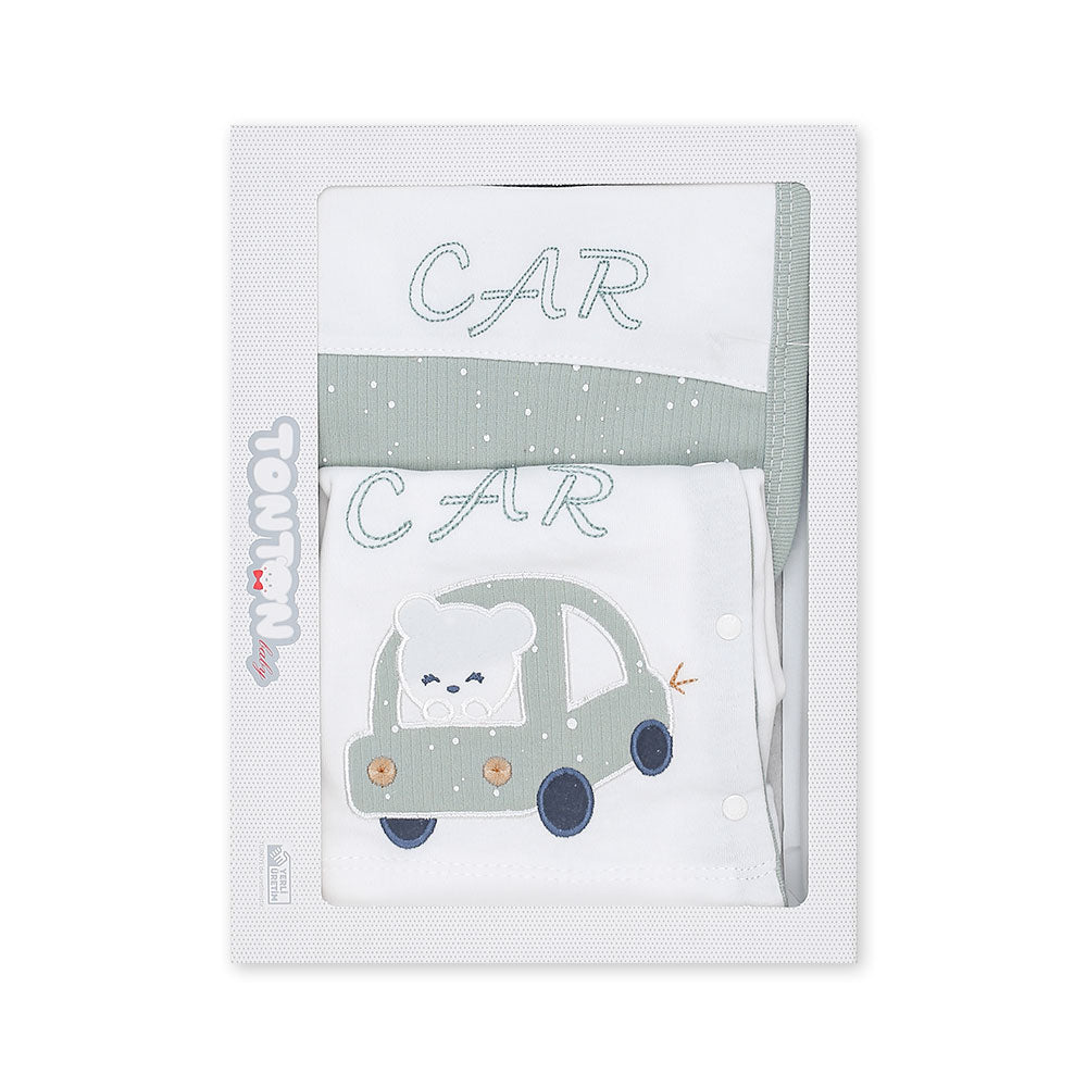 BABY BOY GIFT SET GREEN CAR