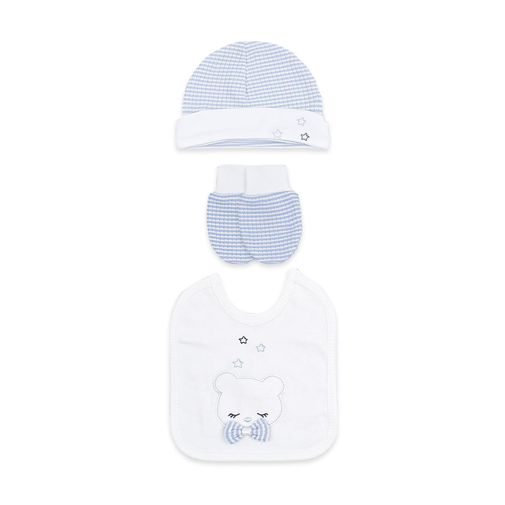 BABY BOY GIFT SET BLUE BOW & BEAR
