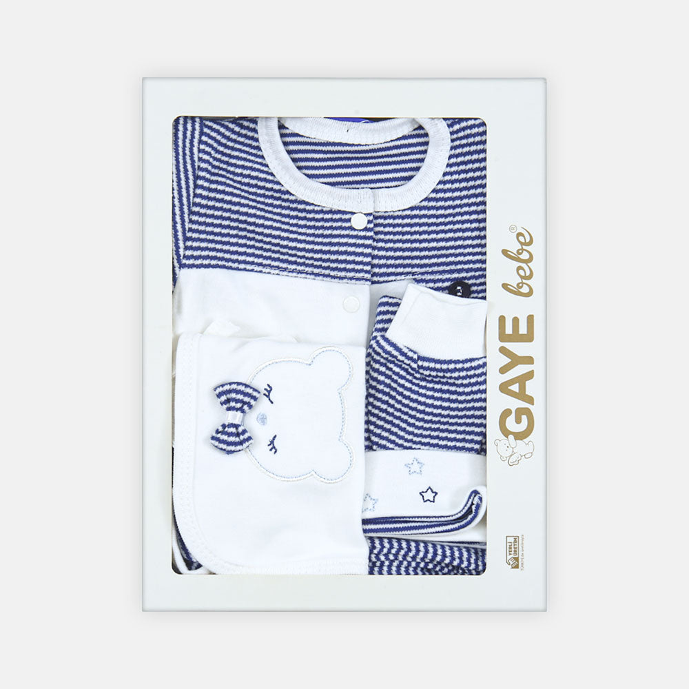 BABY BOY GIFT SET NAVY STRIPES