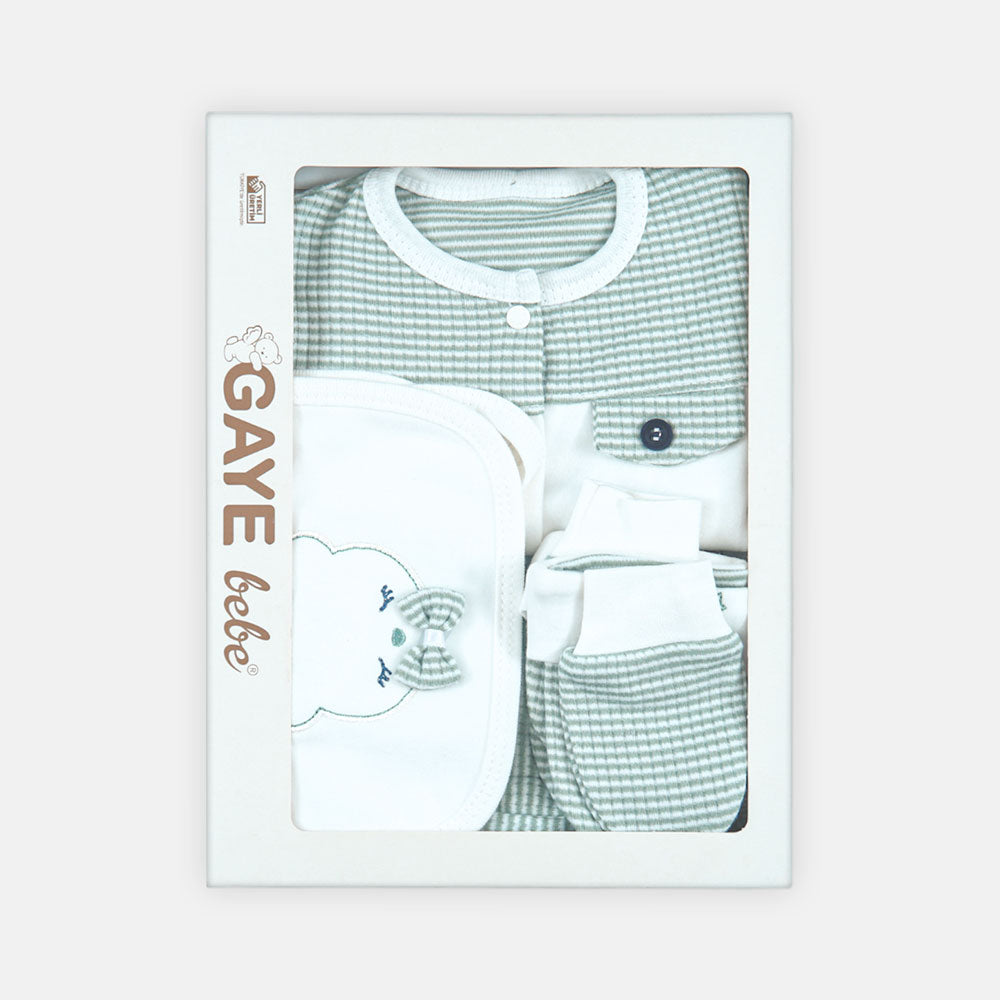 BABY BOY GIFT SET GREEN STRIPES