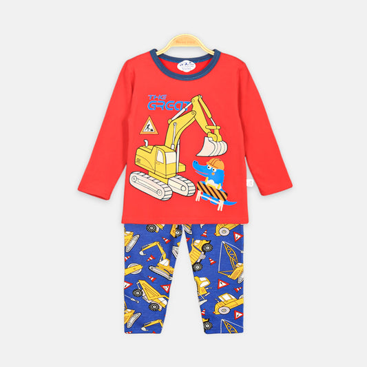 BOY NIGHT SUIT BLUE RACING CARS