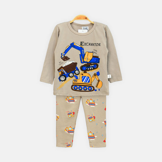 BOY NIGHT SUIT BIG TRUCK BUILDER