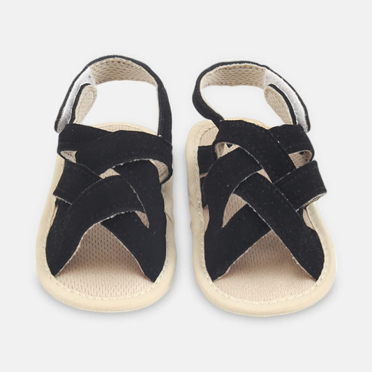 BOY PRE WALKER SANDAL BLACK SUEDE