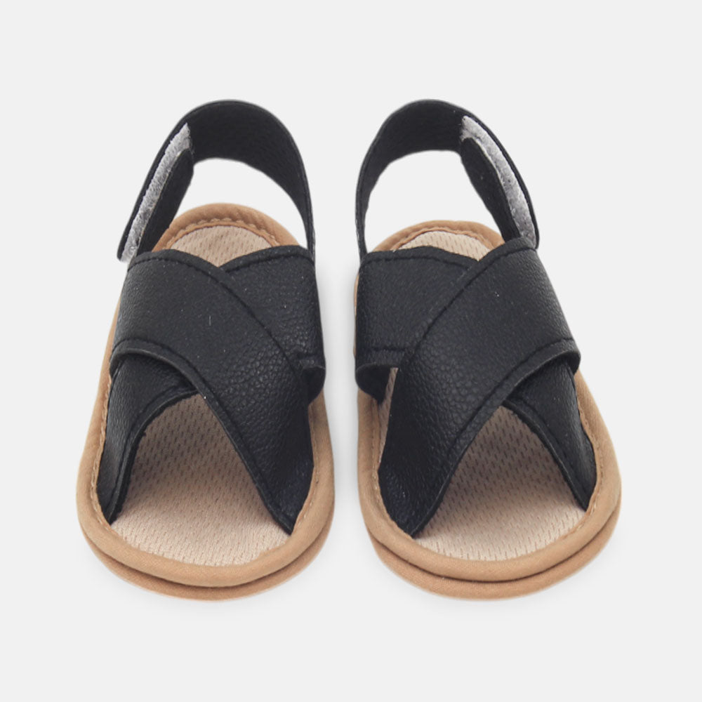 BOY PRE WALKER SANDAL BLACK TEXTURED