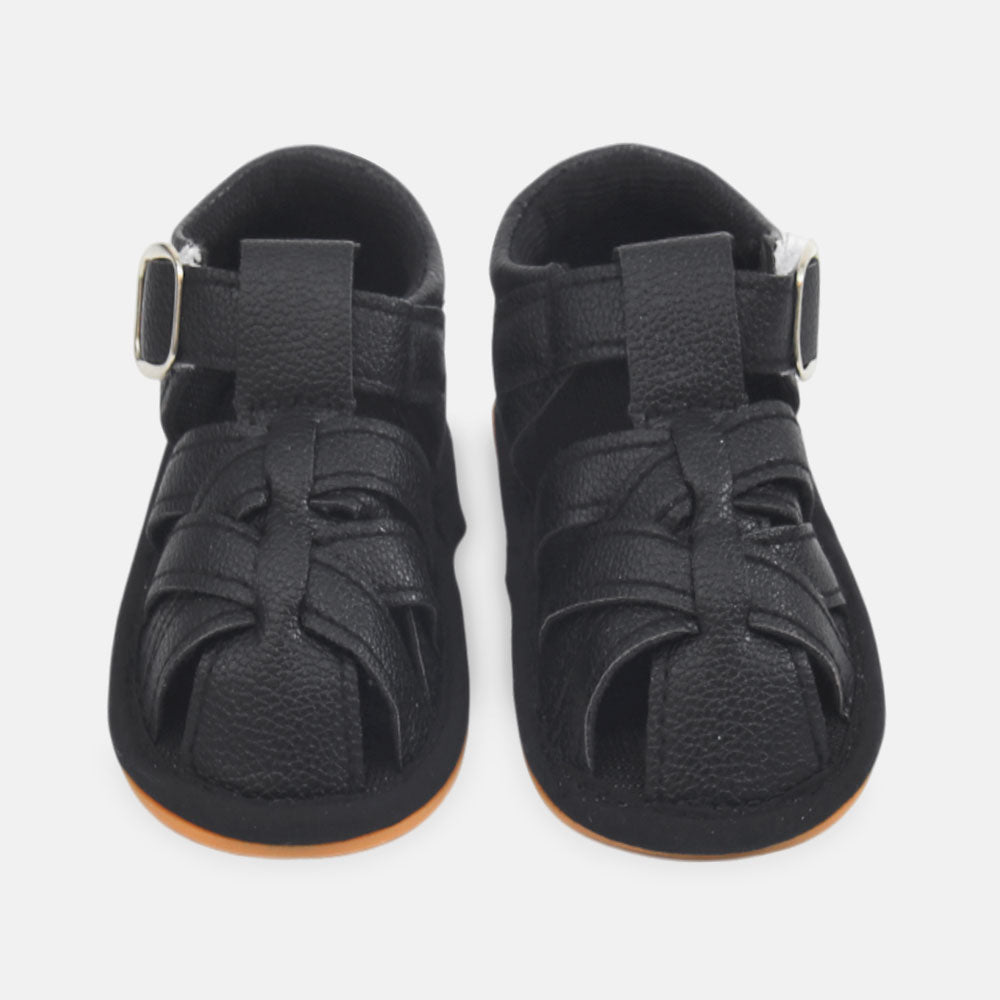 BOY PRE WALKER SANDAL BLACK TEXTURED