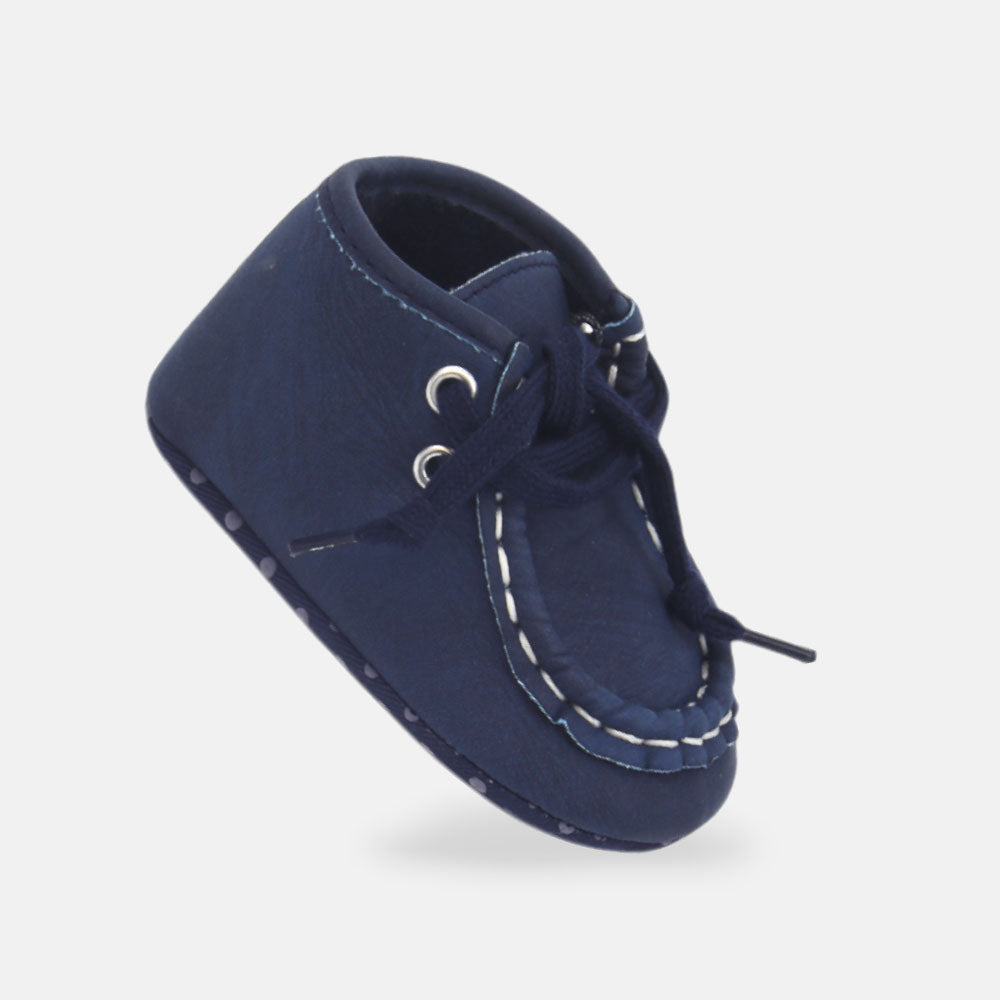 BOY PRE WALKER SHOES NAVY BLUE MOCCASINS