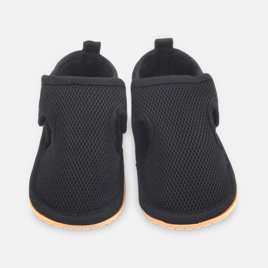 BOY PRE WALKER SHOES BLACK BREATHABLE MESH