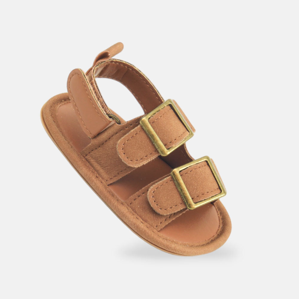 BOY PRE WALKER SANDAL TAN FAUX LEATHER