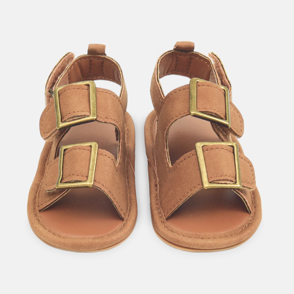 BOY PRE WALKER SANDAL TAN FAUX LEATHER