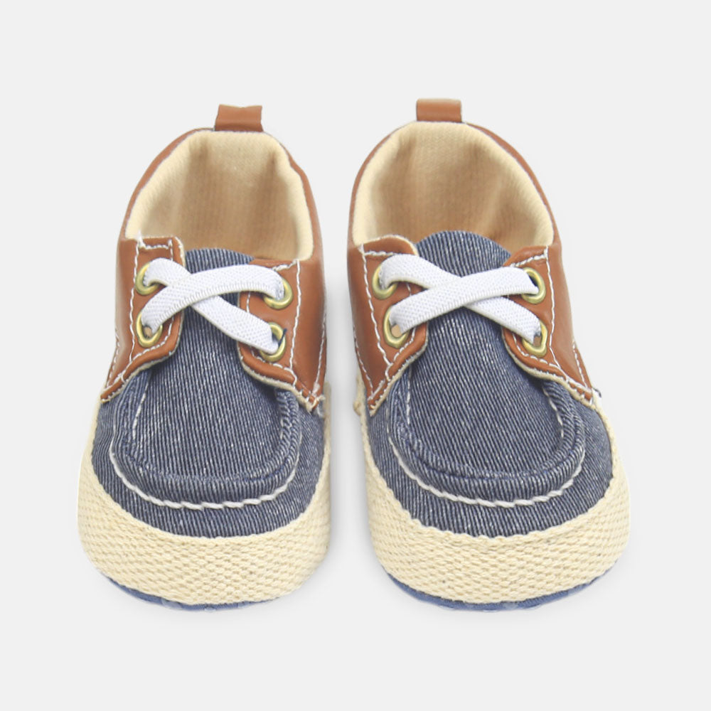 BOY PRE WALKER SHOES DENIM AND BROWN