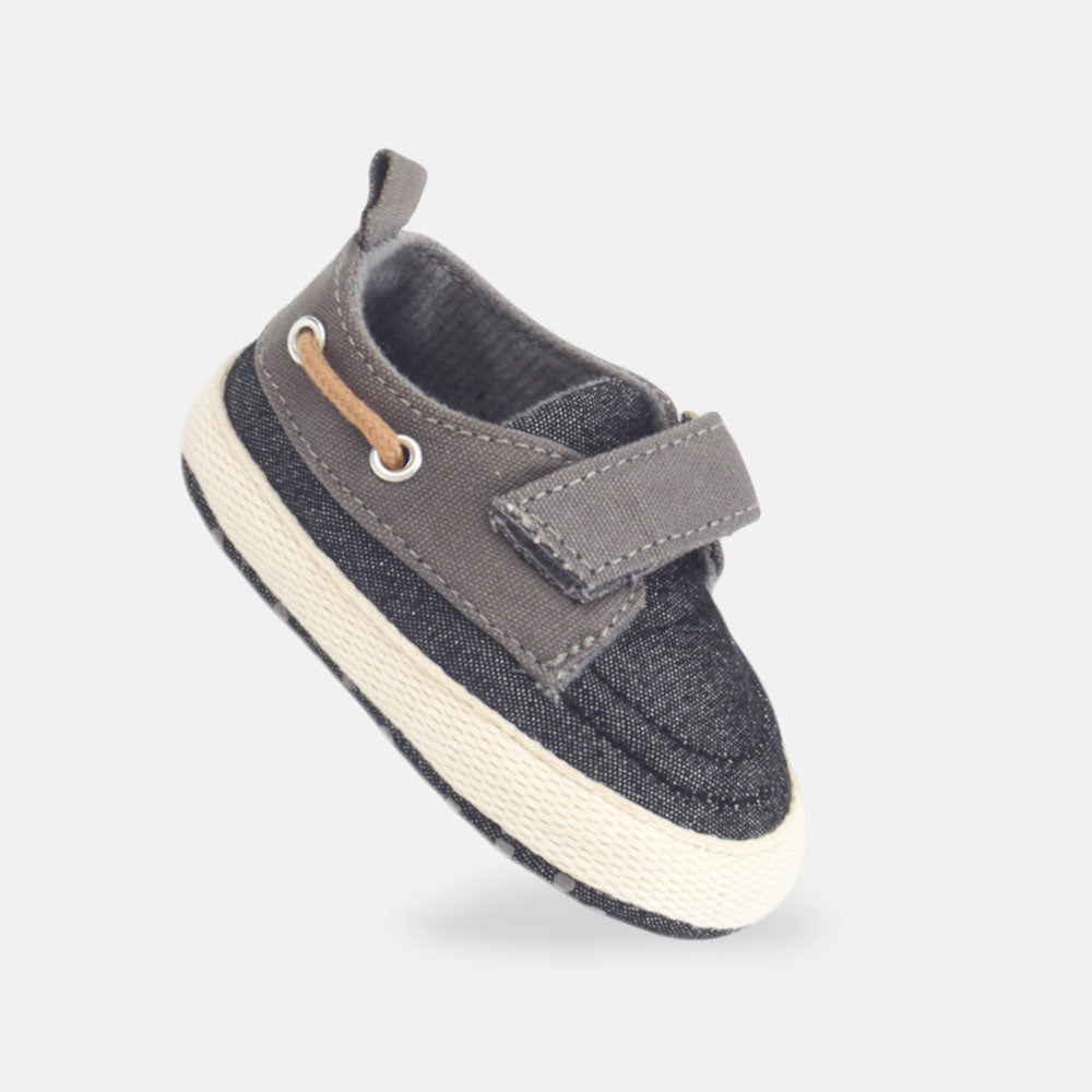 BOY PRE WALKER SHOES GRAY CANVAS