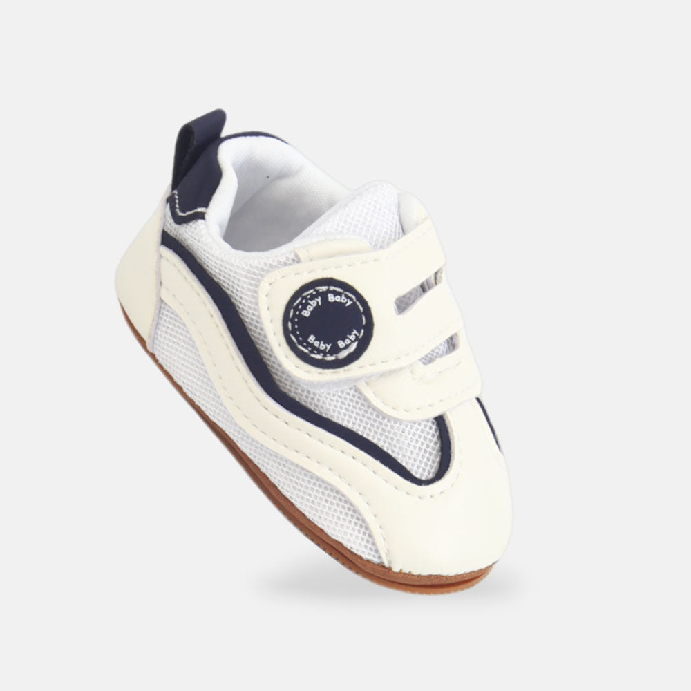BOY PRE WALKER SHOES WHITE MESHS