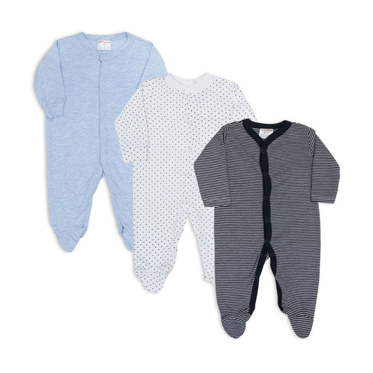 SLEEP SUITS / ROMPERS BOYS PK-3 MULTI-COLOR