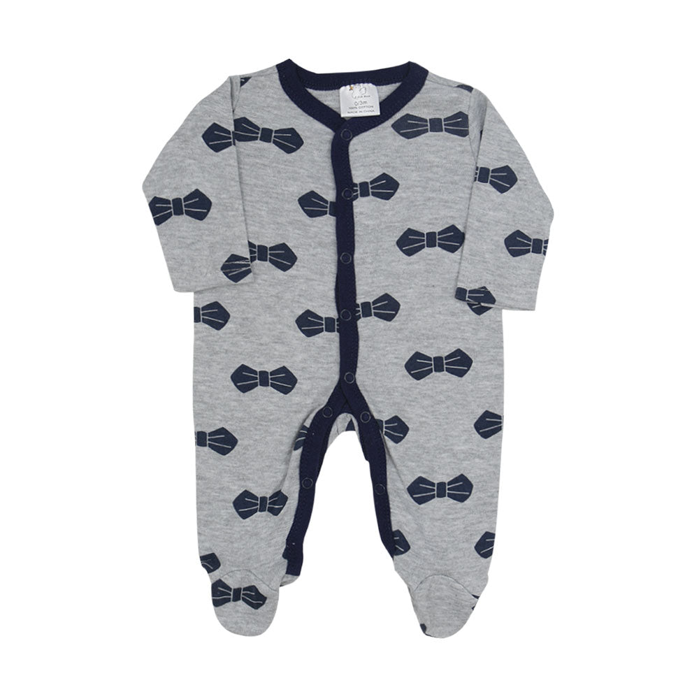 SLEEP SUITS / ROMPERS BOYS PK-3 GREY LIL GENTLEMAN