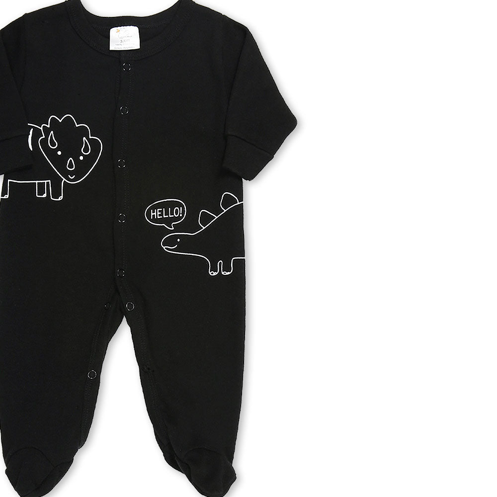ROMPER BOYS PK-3 BLACK DINO