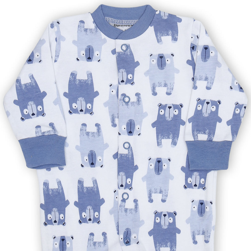 ROMPER BOYS PK-2 & HAT WHITE TEDDY