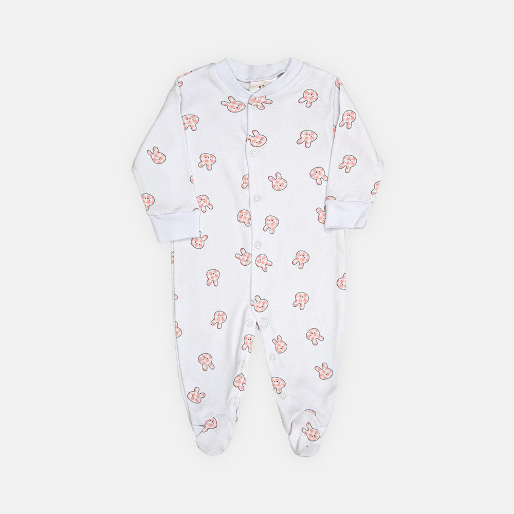 ROMPER GIRLS PK-3 RABBIT TEDDY PRINT