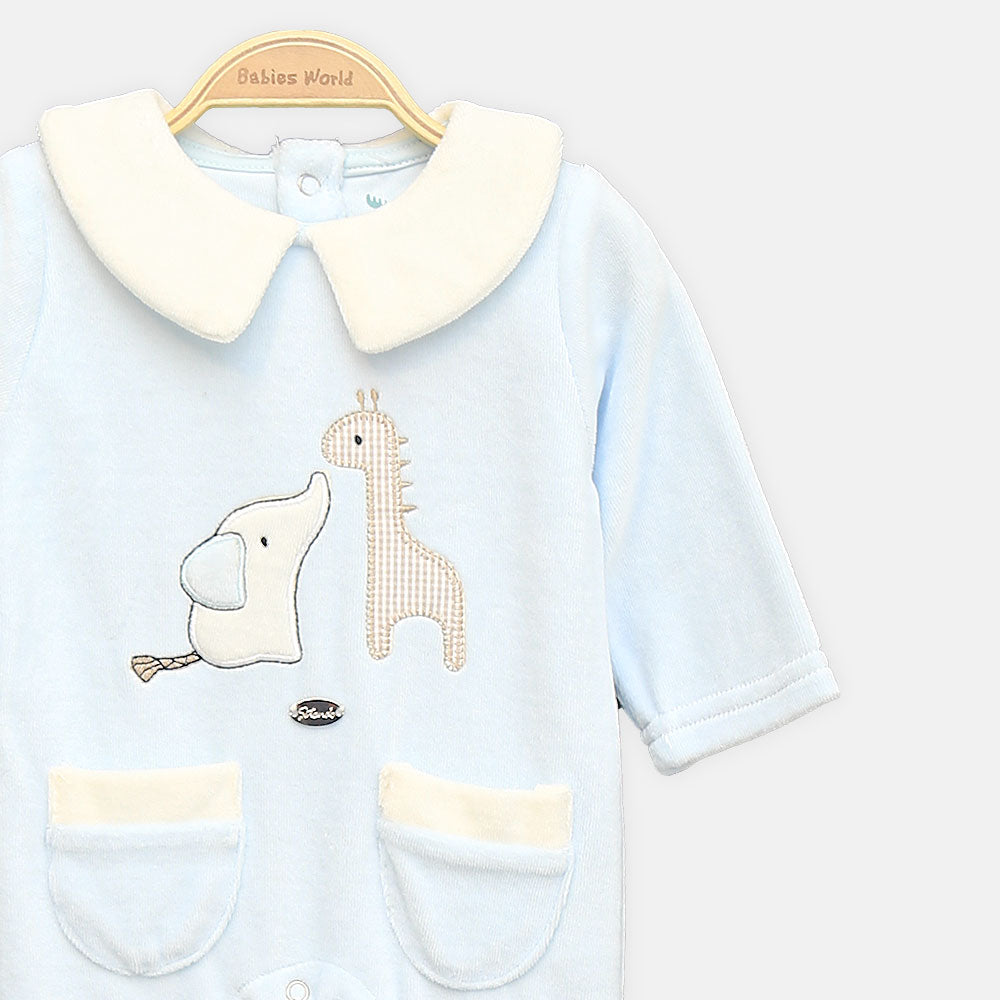 BOY ROMPER WHISPERS OF THE WILD ONESIE LIGHT BLUE