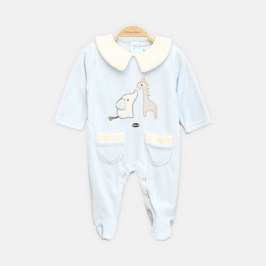 BOY ROMPER WHISPERS OF THE WILD ONESIE LIGHT BLUE