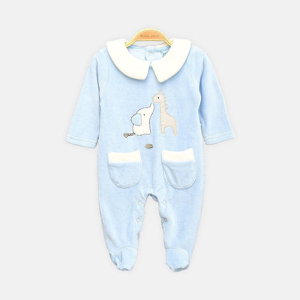 BOY ROMPER WHISPERS OF THE WILD ONESIE BLUE