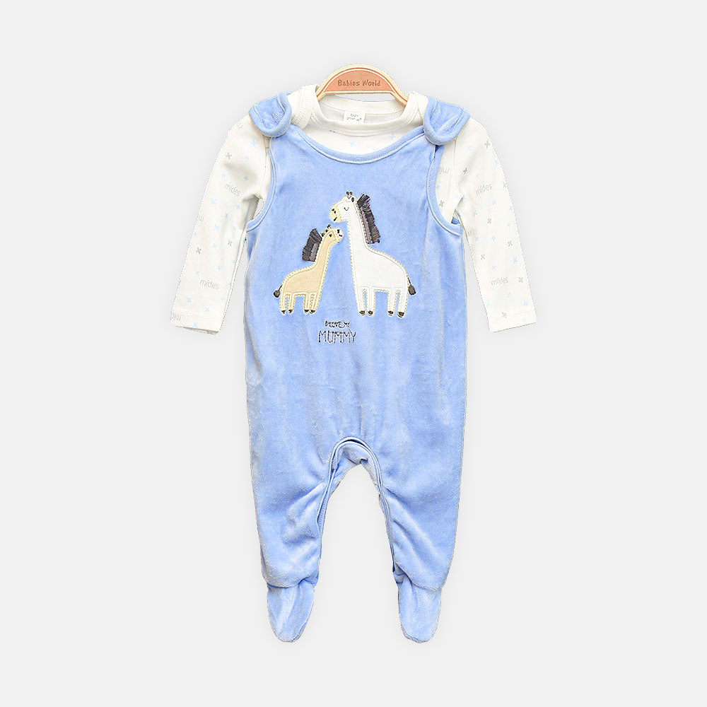 BOY ROMPER MUMMY'S LITTLE GIRAFFES SLEEPER