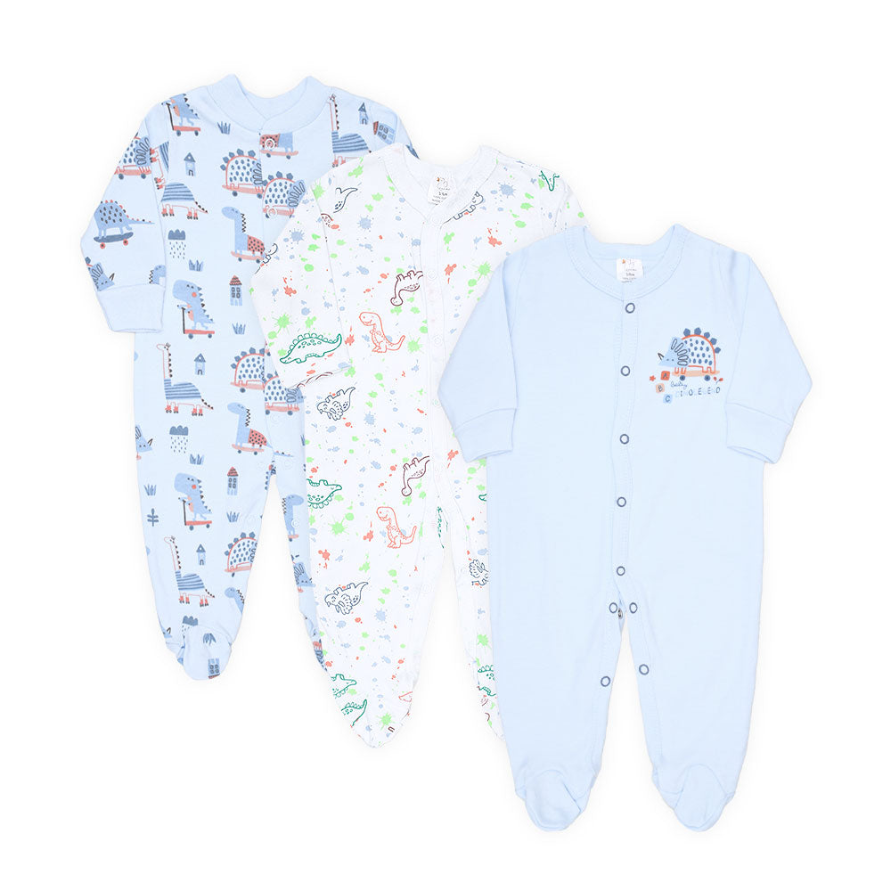 ROMPER BOYS PK-3 BLUE DINO LEGEND