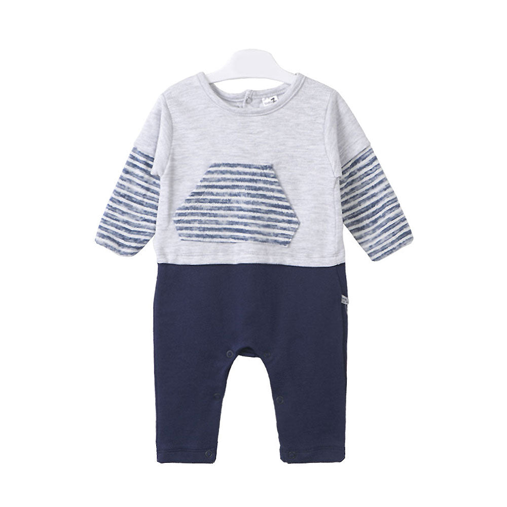 BOY ROMPER MELANGE STRIPES