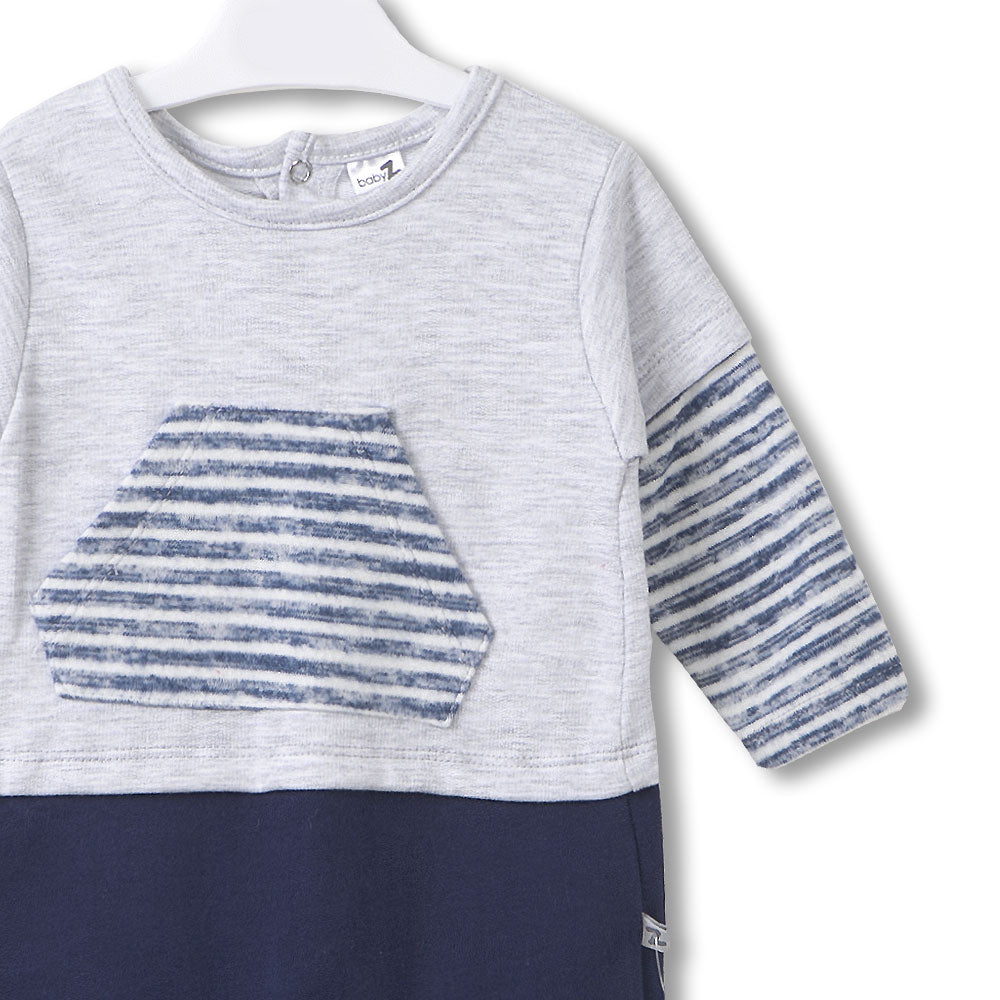 BOY ROMPER MELANGE STRIPES