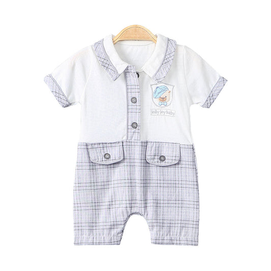 BOY ROMPER GREY MR.KITTY