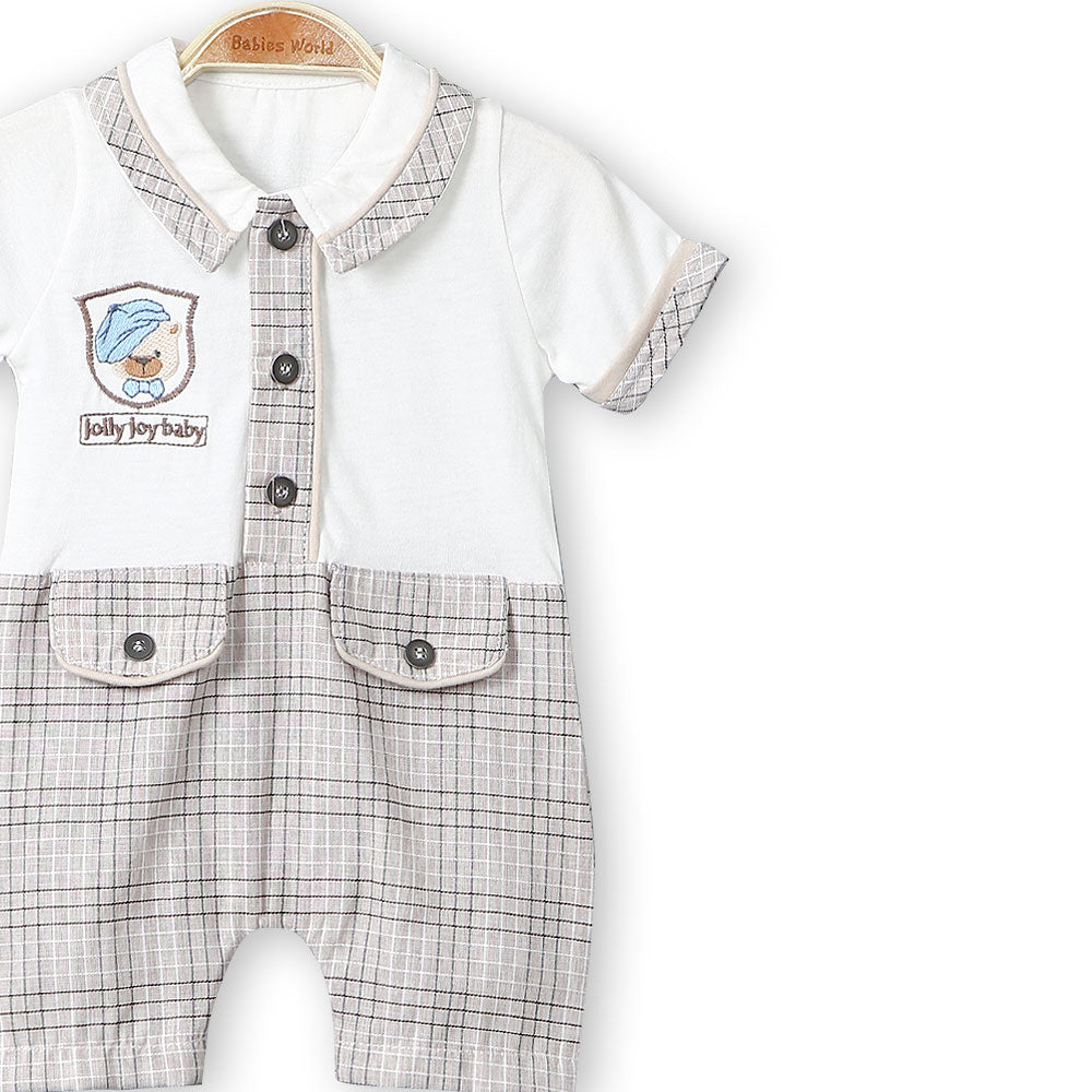 BOY ROMPER BEIGE MR.KITTY