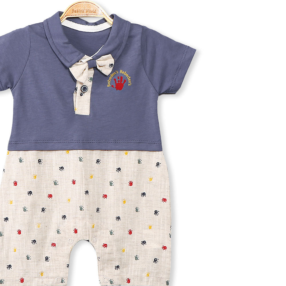 BOY ROMPER BLUE HAND PAINTING