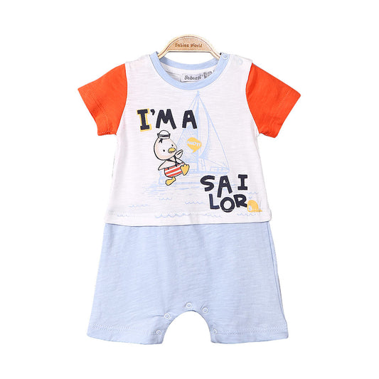 BOY ROMPER BLUE PENGUIN SAILOR