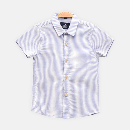 BOY SHIRT BLUE STRIPED SHORT-SLEEVE