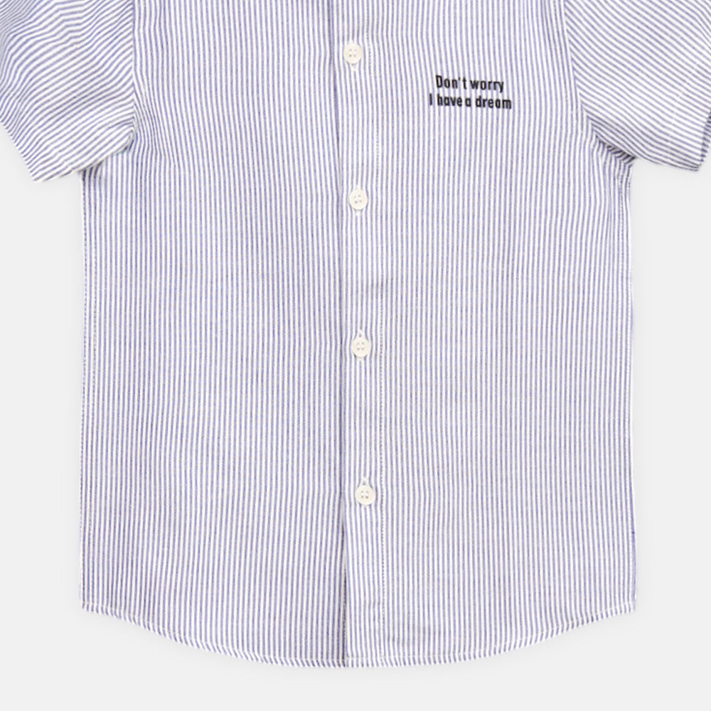 BOY SHIRT LIGHT BLUE STRIPED SHORT-SLEEVE
