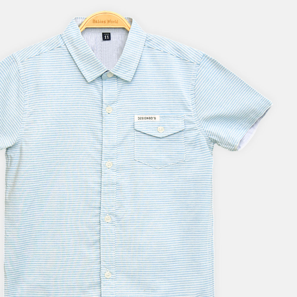 BOY SHIRT MINT GREEN STRIPED HALF-SLEEVE