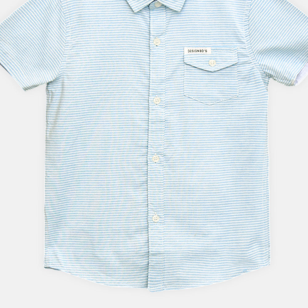 BOY SHIRT MINT GREEN STRIPED HALF-SLEEVE