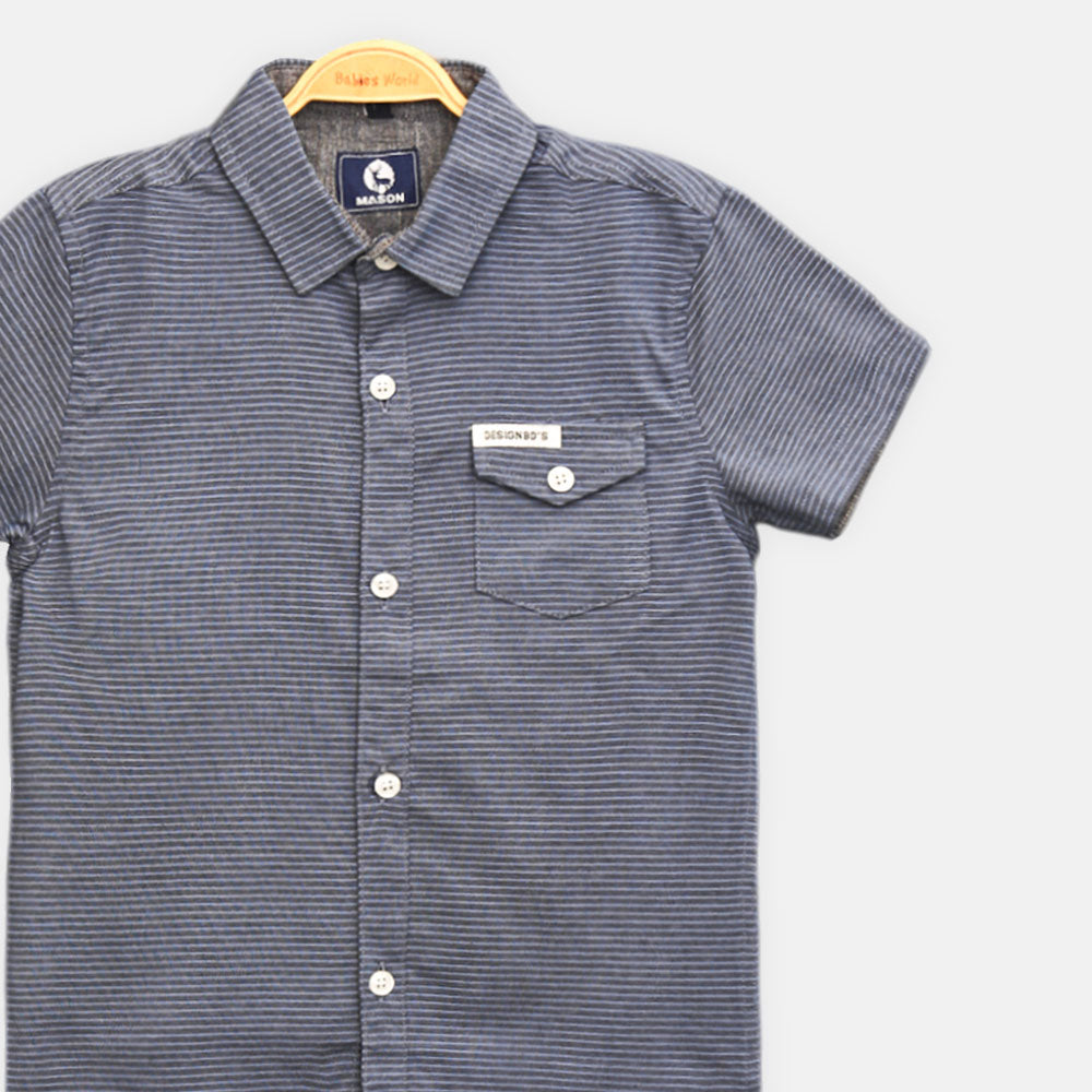 BOY SHIRT BLUE STRIPED HALF-SLEEVE