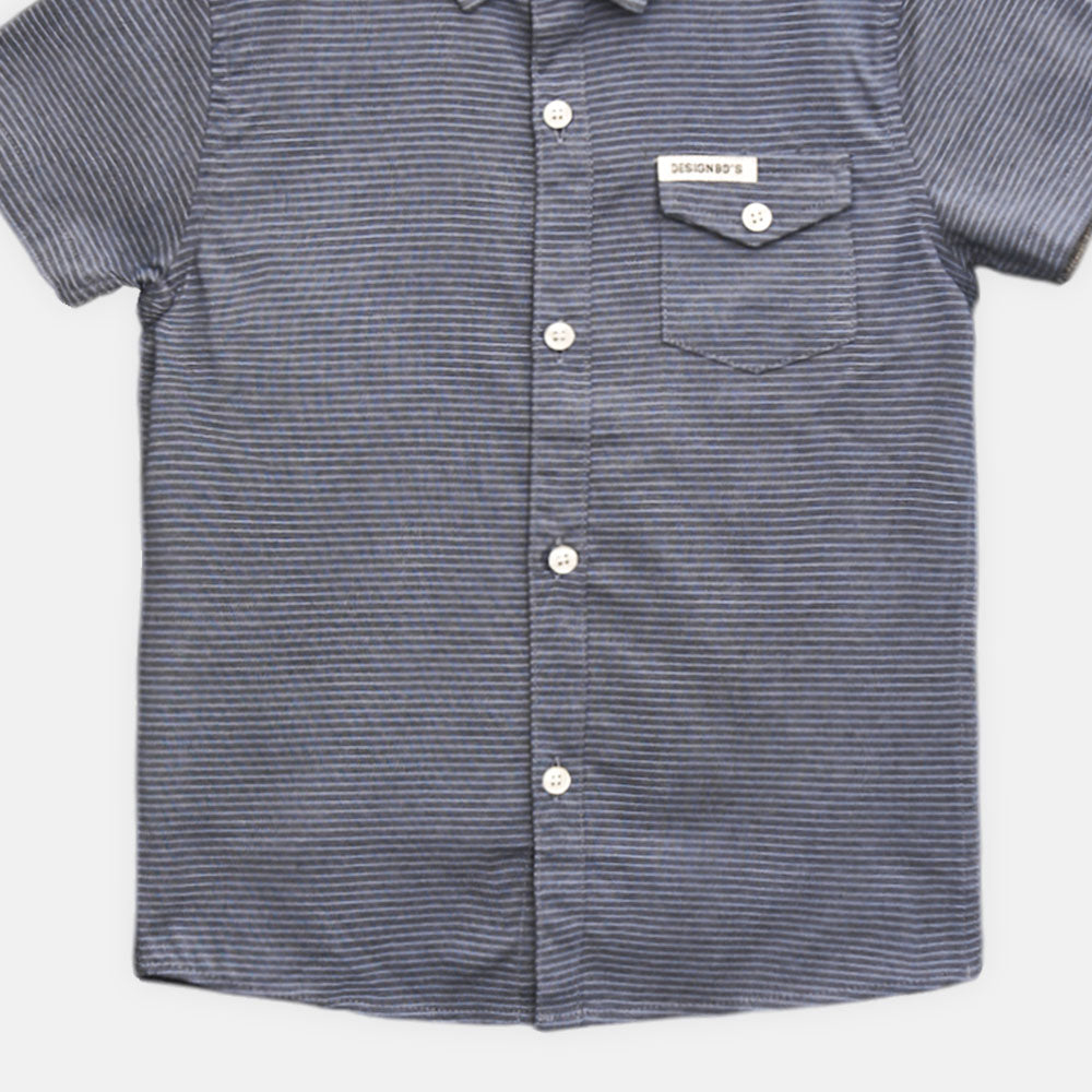 BOY SHIRT BLUE STRIPED HALF-SLEEVE