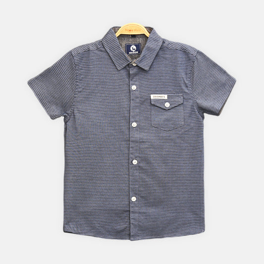 BOY SHIRT BLUE STRIPED HALF-SLEEVE